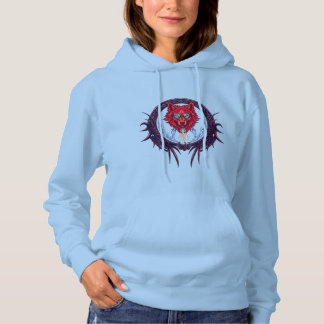 Gothic roter Wolfswappen Fantasy-Mystik Hoodie