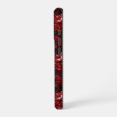 Gothic Rotes Chrysanthemen Dunkles Floral iPhone Hülle (Linke Seite)