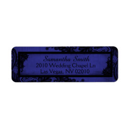 Gothic Royal Blue Black Lace Grunge Wedding Labels