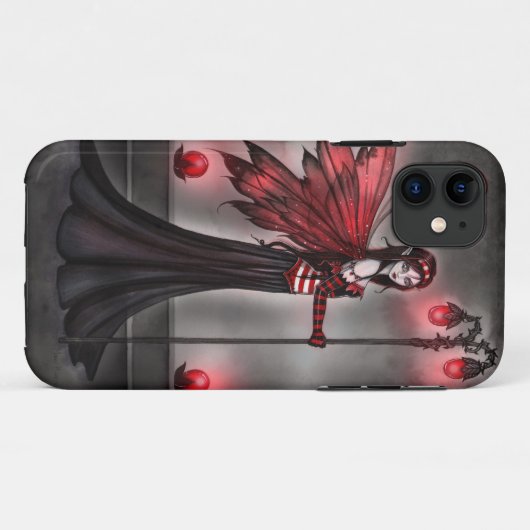 Gothic Ruby Fairy Fantasy Art iPhone Case (Rückseite (Horizontal))