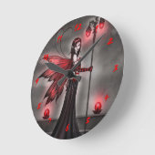 Gothic Ruby Fantasy Feeen Kunstuhr Runde Wanduhr (Winkel)