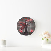 Gothic Ruby Fantasy Feeen Kunstuhr Runde Wanduhr (Zuhause)