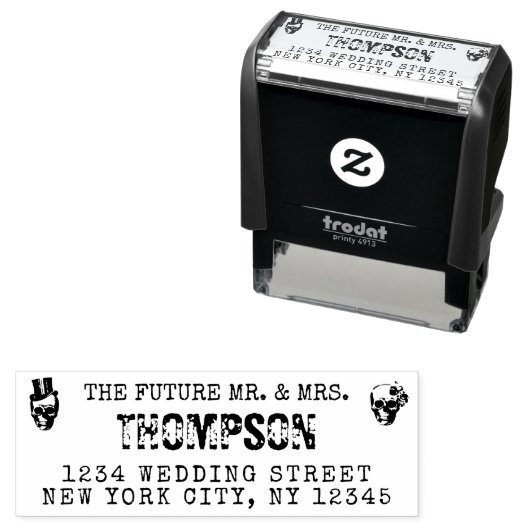 Gothic Rücksendeadresse Future Mr. Wedding Permastempel (Beispiel)