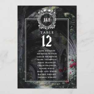 Gothic Ruinen Florale Tischnummer Sitzordnung