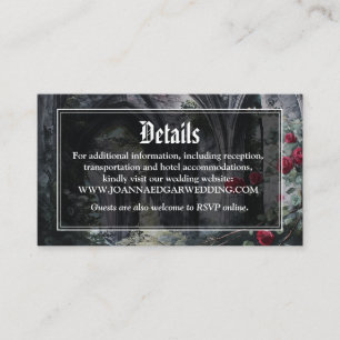 Gothic Ruinen Rosen Florale Hochzeitsdetails Begleitkarte