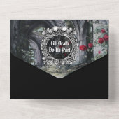 Gothic Ruinen Rosen Florales Monogramm Hochzeit All In One Einladung (Rückseite)