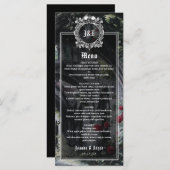 Gothic Ruins Floral Roses Wedding Menükarte (Vorne/Hinten)