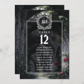 Gothic Ruins Floral Table Number Seating Chart Einladung (Vorne/Hinten)