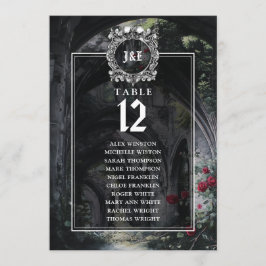Gothic Ruins Floral Table Number Seating Chart Einladung
