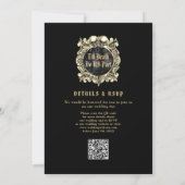 Gothic Ruins Monogram All In One QR Code Wedding Einladung (Rückseite)