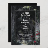 Gothic Ruins Roses All In One QR Code Wedding Einladung (Vorne/Hinten)