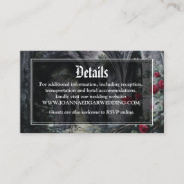 Gothic Ruins Roses Floral Wedding Details Begleitkarte