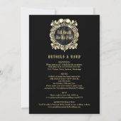 Gothic Ruins Roses Monogram All In One Wedding Einladung (Rückseite)