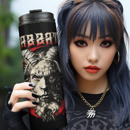 Gothic Sabbath Baphomet Goat Retro Death Metal 70e Thermosbecher