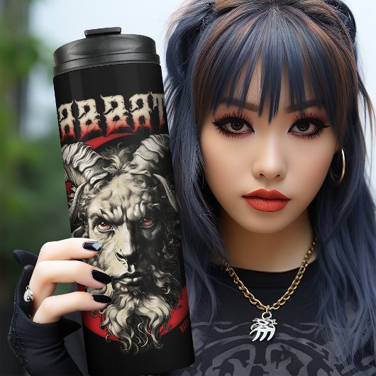 Gothic Sabbath Baphomet Goat Retro Death Metal 70e Thermosbecher