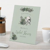 Gothic Sage Floral Skull Brautparty Tabletop Sockelschild (In SItu)