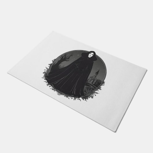 Gothic Salem Hexe um Mitternacht Fußmatte (Schrägansicht)