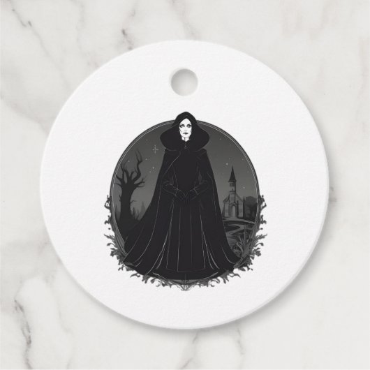 Gothic Salem Hexe um Mitternacht Geschenkanhänger (Vorderseite)