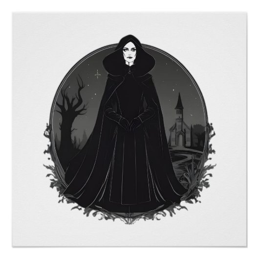 Gothic Salem Hexe um Mitternacht Poster (Vorderseite)