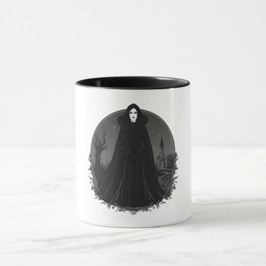 Gothic Salem Hexe um Mitternacht Tasse (Zentrum)