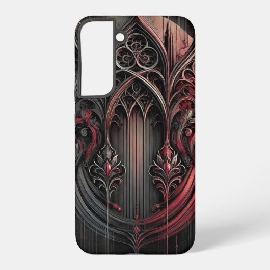 Gothic Samsung Case - Black & Red Elegance Galaxy Hülle (Rückseite)