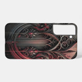 Gothic Samsung Case - Black & Red Elegance Galaxy Hülle (Rückseite (Horizontal))