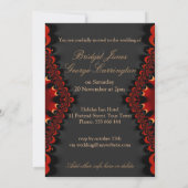 Gothic Satin Red+Black 12x18 Wedding Einladung (Rückseite)