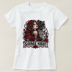 Gothic Savage Night Panther-Shirt, Dark Romance Re T-Shirt