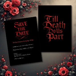 Gothic Save the Date - Bis zum Tod machen wir Teil Einladung