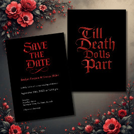 Gothic Save the Date - Bis zum Tod machen wir Teil Einladung