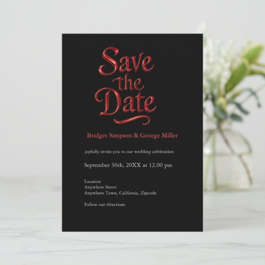 Gothic Save the Date - Bis zum Tod machen wir Teil Einladung (Stehend Vorderseite)