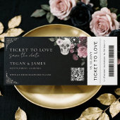 Gothic Save the Date Boarding Pass WeddingTicket Einladung