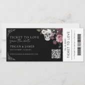 Gothic Save the Date Boarding Pass WeddingTicket Einladung (Vorderseite)