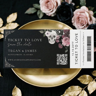 Gothic Save the Date Bordkarte Hochzeitsticket Einladung