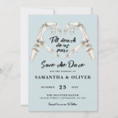 Gothic Save the Date Dusty Blue Wedding Heart (Vorderseite)