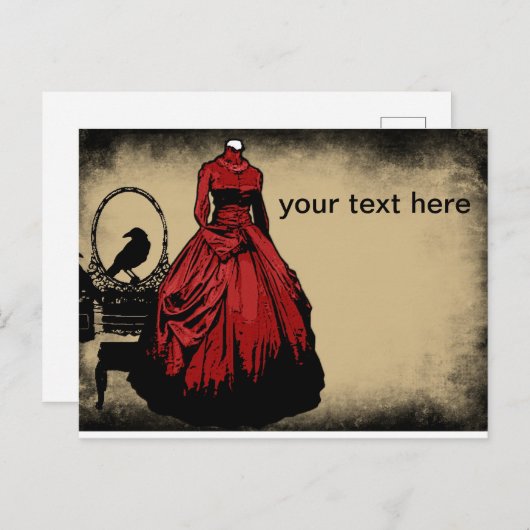 Gothic Save the Date Postkarte (Vorne/Hinten)