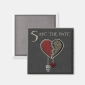 Gothic Save the Date - Square Magnet (Vorderseite/Rückseite)