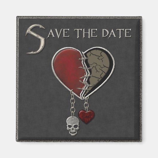 Gothic Save the Date - Square Magnet (Vorne)