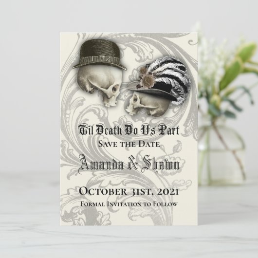 Gothic Save the Date Wedding (Stehend Vorderseite)
