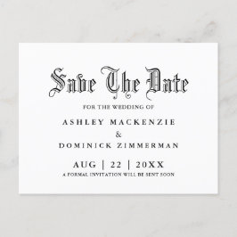 Gothic Save the Date Wedding Ankündigungspostkarte