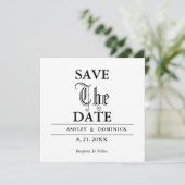 Gothic Save the Date Wedding Announcement Card (Stehend Vorderseite)
