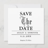 Gothic Save the Date Wedding Announcement Card (Vorderseite)