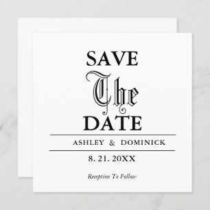 Gothic Save the Date Wedding Announcement Card