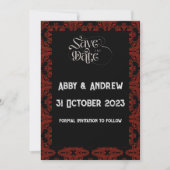 Gothic Save the Date Wedding Card - bearbeitbarer  (Vorderseite)