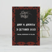Gothic Save the Date Wedding Card - bearbeitbarer  (Stehend Vorderseite)