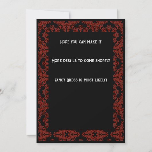 Gothic Save the Date Wedding Card - bearbeitbarer (Rückseite)