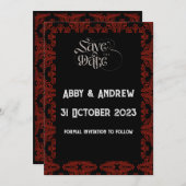 Gothic Save the Date Wedding Card - bearbeitbarer  (Vorne/Hinten)