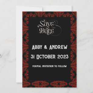 Gothic Save the Date Wedding Card - bearbeitbarer