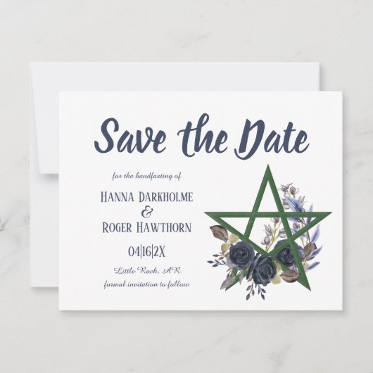 Gothic Save the Date | Wiccan Floral Handfasting (Vorderseite)
