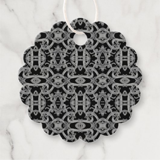 GOTHIC Scalloped Round Gift Tags Geschenkanhänger (Vorderseite)